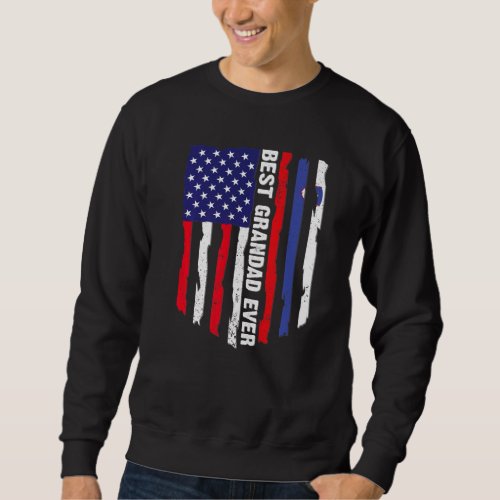 American Flag  Slovenia Flag Best Grandad Ever Fa Sweatshirt