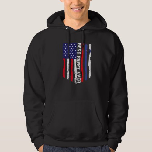 American Flag  Slovenia Flag Best Pappy Ever Fami Hoodie