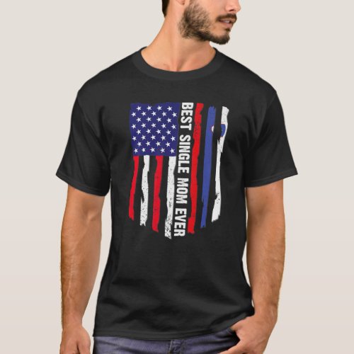 American Flag  Slovenia Flag Best Single Mom Ever T_Shirt