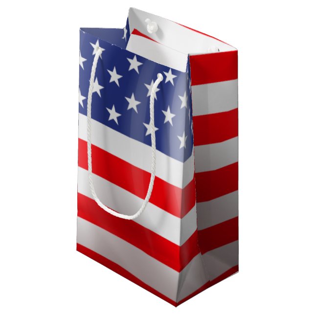 American Flag  Small Gift Bag (Front Angled)