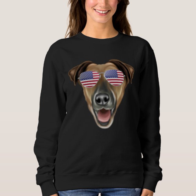 American Flag Smooth Fox Terrier Dog America Pocke Sweatshirt (Front)