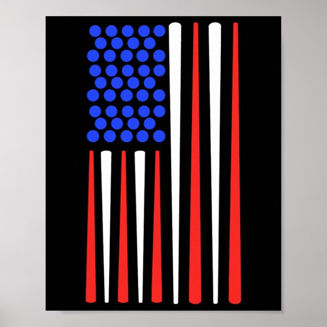 American Flag Snooker Billiard Player Billiards  Poster (Front)