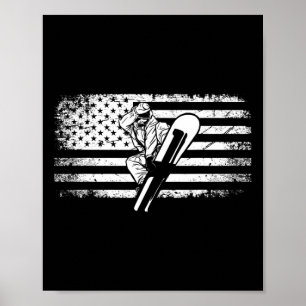 American Flag Snowboard Apparel - Snowboarding Sno Poster