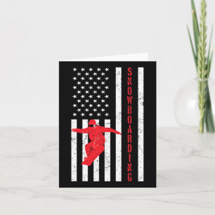 American Flag Snowboard Usa Winter Patriotic Snowb Card