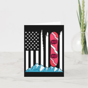 American Flag Snowboarding Gift Snowboard Goggles Card