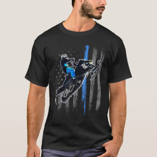 American Flag Snowmobile Riding T-Shirt