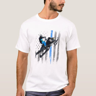 American Flag Snowmobile Shirt Men Snowmobile Ridi