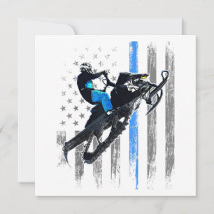 American Flag Snowmobile Shirt Men Snowmobile Ridi Invitation