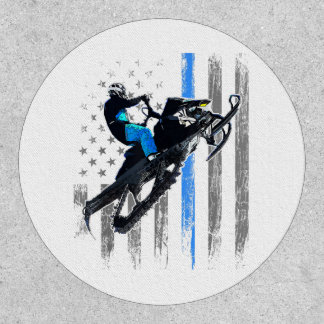American Flag Snowmobile Shirt Men Snowmobile Ridi Patch