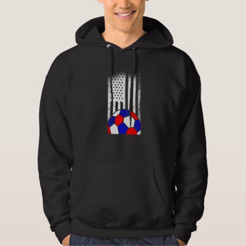 American Flag Soccer Ball 4th Of July Cool Sport P Hoodie