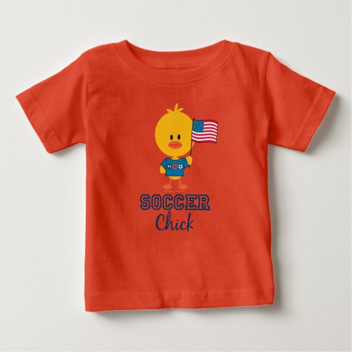 American Flag Soccer Chick Infant Organic Bodysuit