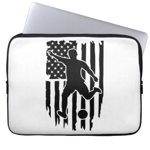 American Flag Soccer Shirt Laptop Sleeve