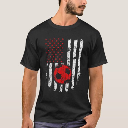 American Flag Soccer USA Patriotic Sport Lover Chr T_Shirt