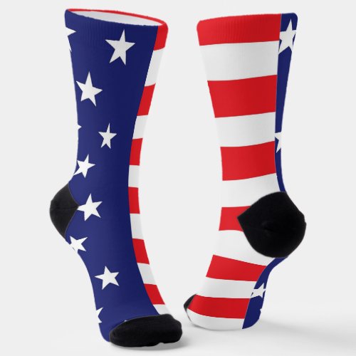 American Flag Socks Stars Stripes Red White Blue
