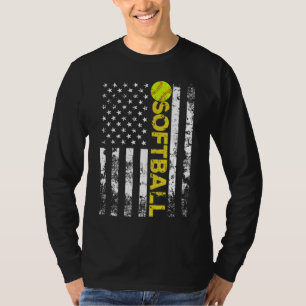 American Flag Softball Team Gift T-Shirt