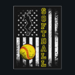 American Flag Softball Team Vintage Funny Postcard<br><div class="desc">American Flag Softball Team Vintage Funny design Gift Standard Postcard Classic Collection.</div>