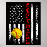 American Flag Softball Team Vintage Funny Poster<br><div class="desc">American Flag Softball Team Vintage Funny design Gift Value Poster Paper (Matte) Classic Collection.</div>