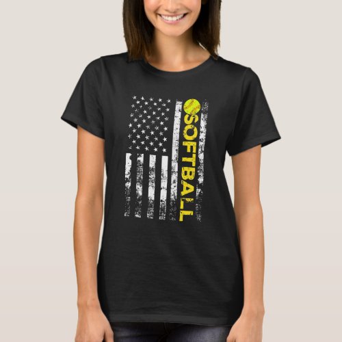 American Flag Softball Tee