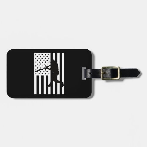 American Flag Softball Tee USA Luggage Tag