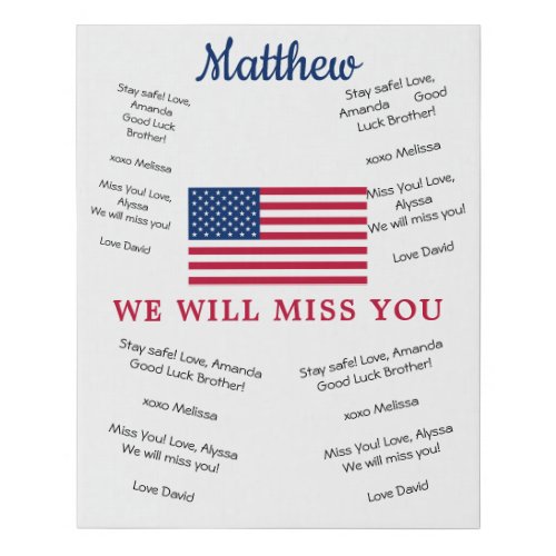American Flag Soldier Going Away Guest Book Sign