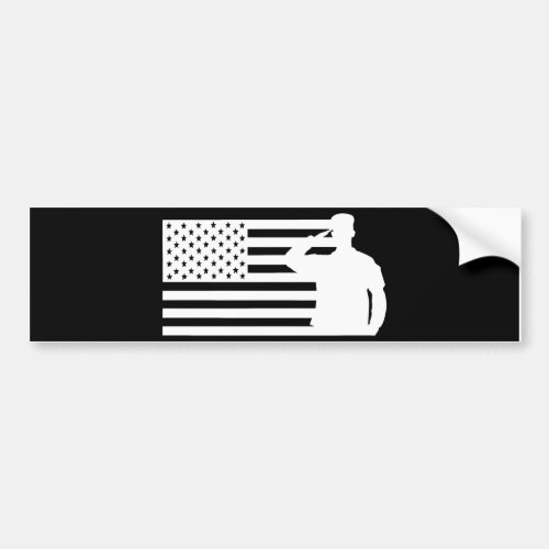 American Flag Soldier Military Bumper Sticker