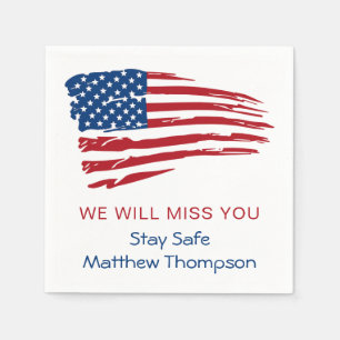 American Flag Soldier Military Going Away Party N Napkins