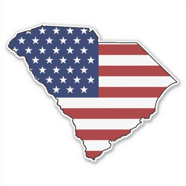 American Flag South Carolina Sticker (Front)