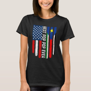 American Flag South Sudan Flag Best Pop Pop Ever F T-Shirt