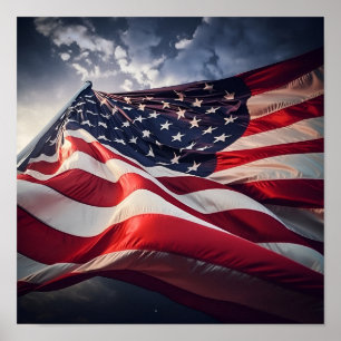 American flag special effects print