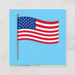 american flag square business card