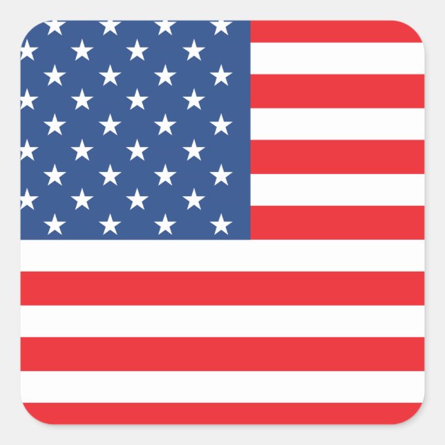 American Flag Square Sticker (Front)