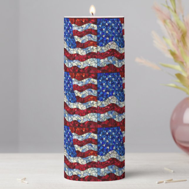 American Flag Stained Candle (In Situ)