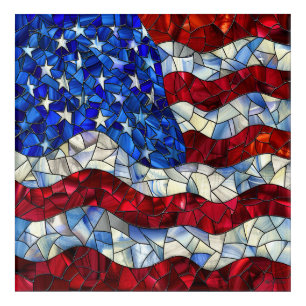 American Flag Stained Glass Acrylic Wall Art