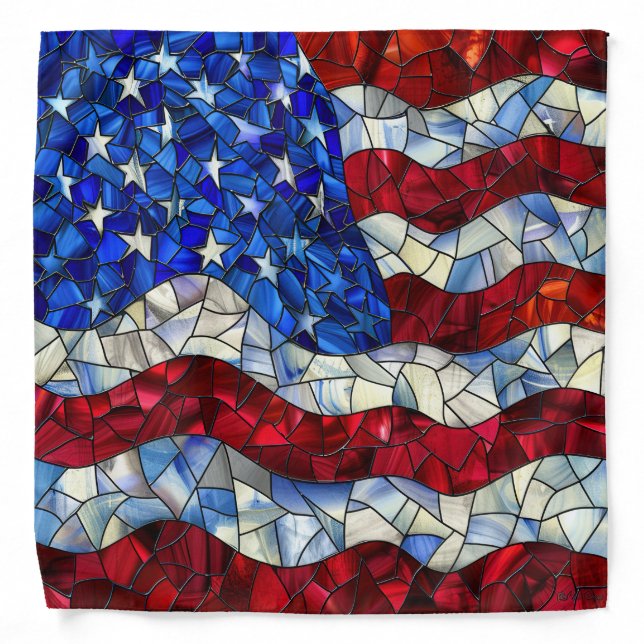 American Flag Stained Glass Bandana (Front)