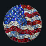 American Flag Stained Glass Dartboard<br><div class="desc">American Flag stained glass dartboard</div>