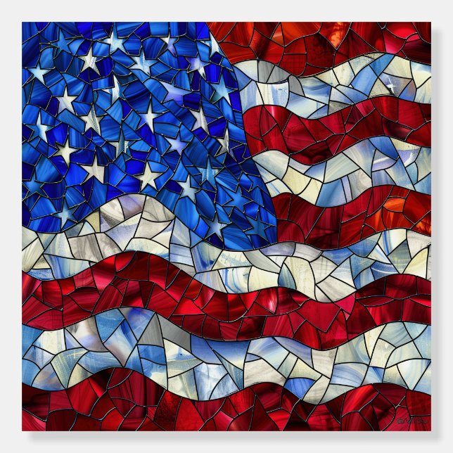 American Flag Stained Glass Foam Board (Front)