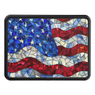 American Flag Stained Glass Hitch Cover