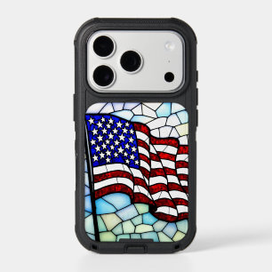 American Flag Stained Glass Mosaic Patriotic iPhone 17 Pro Case