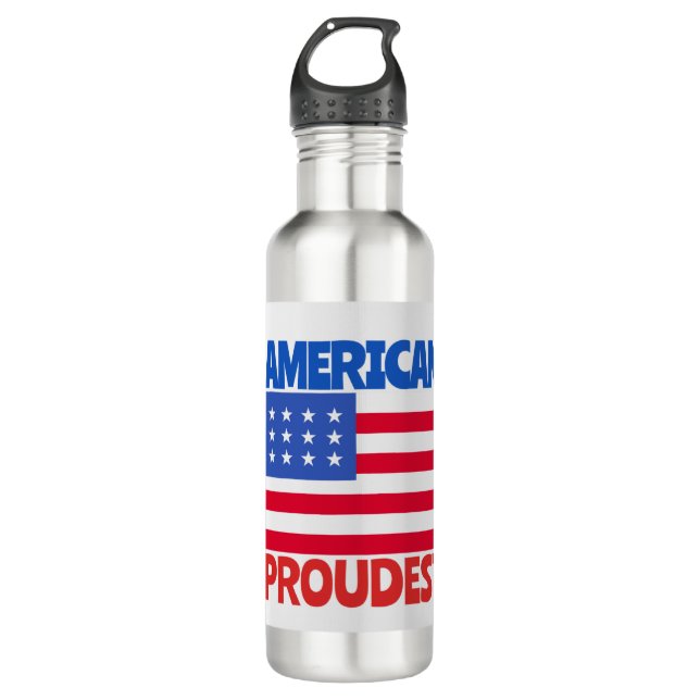 American Flag  Stainless Steel Water Bottle (Front)