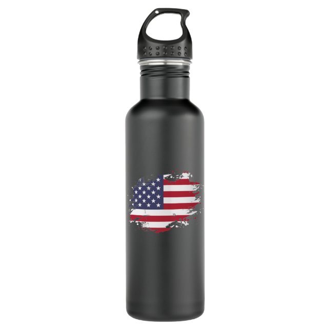 American flag stainless steel water bottle (Front)