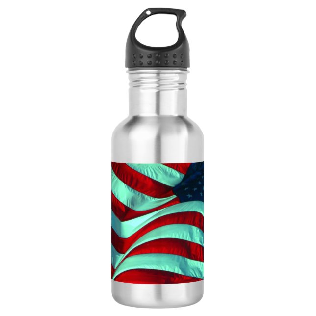 American Flag Stainless Steel Water Bottle (Front)