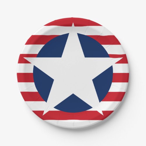 American Flag Star and Stripes Patriotic Paper Plates