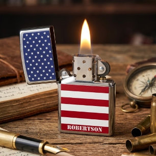 AMERICAN FLAG - Star and Stripes Personalize Zippo Lighter