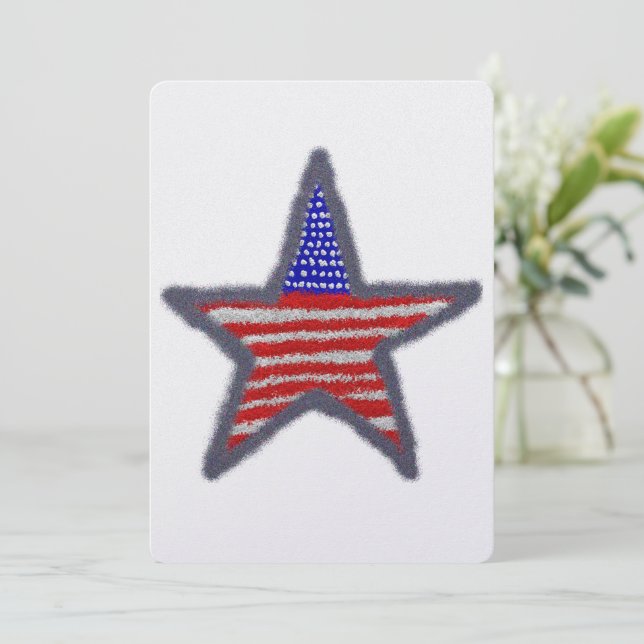 American Flag star Invitation (Standing Front)