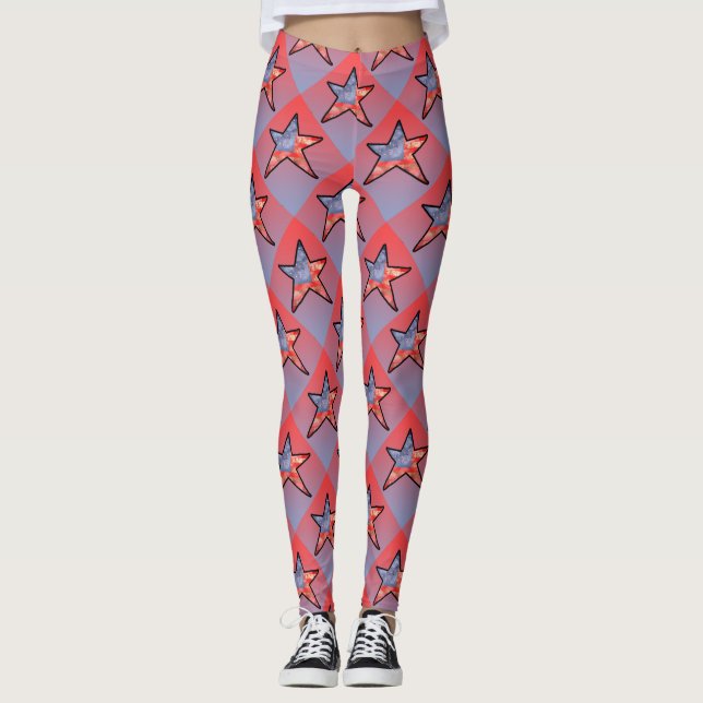 American Flag Star Leggings