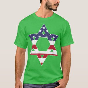 American Flag Star Of David Jewish Hanukkah  T-Shirt
