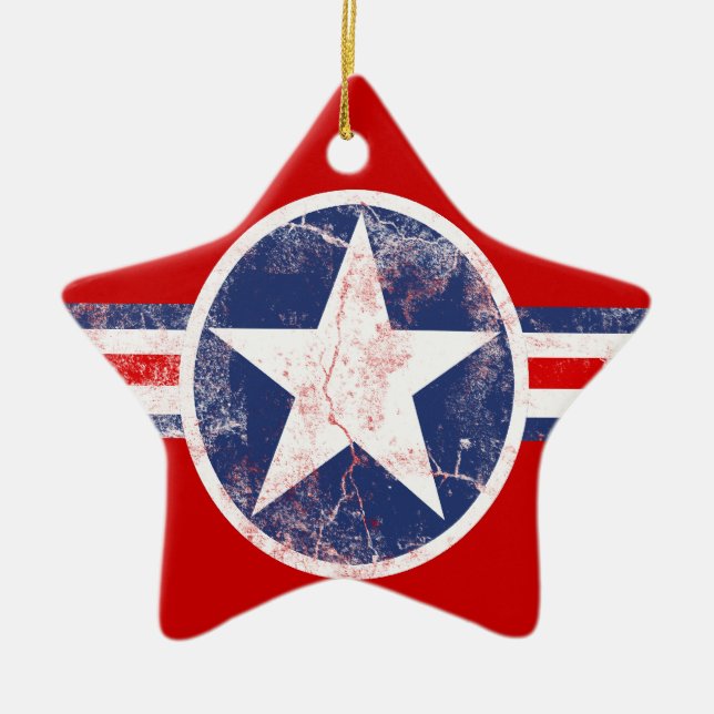 American Flag Star Red, White and Blue Ornament (Front)
