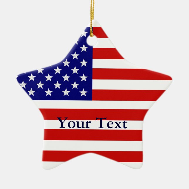 American Flag Star Shape Christmas Ornament (Front)