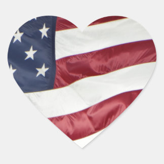 American Flag,Star Spangled Banner red white blue Heart Sticker