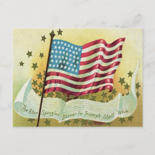 American Flag Star Spangled Banner Stars Postcard